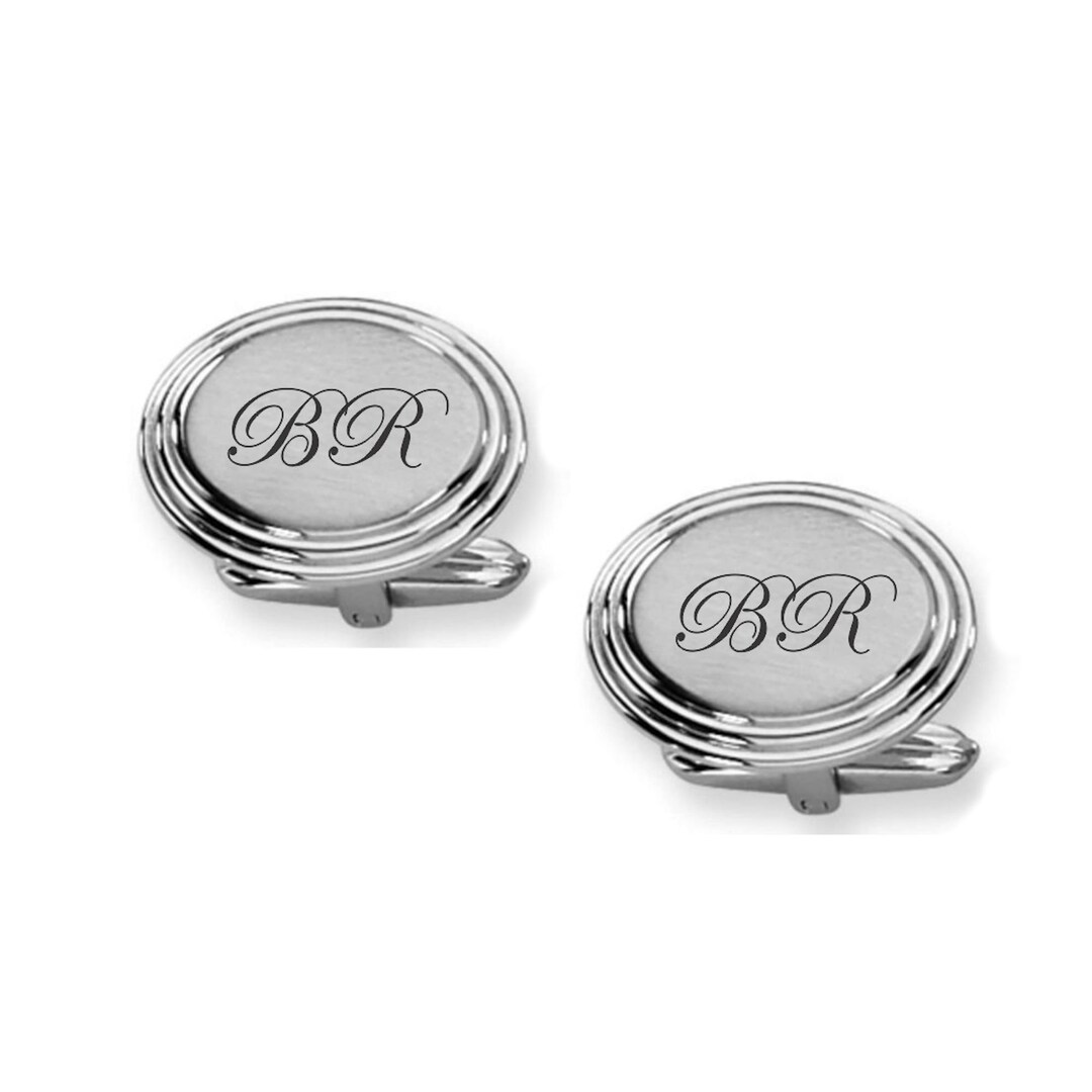 Personalized Cufflinks Engraved Cufflinks Silver Cufflinks Etsy