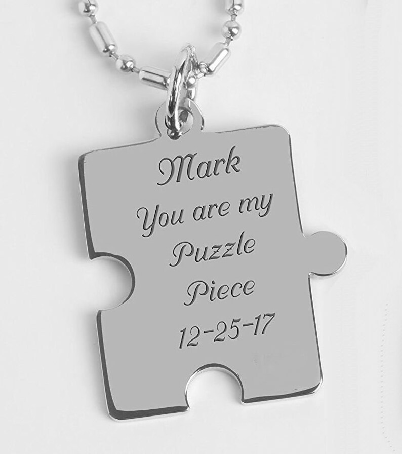 Puzzle Piece Necklace Personalized Puzzle Necklaces Silver Etsy