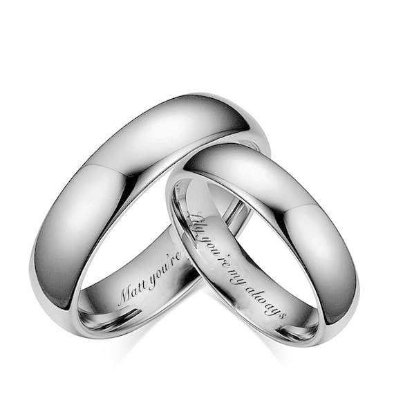 Grabado De Anillos De Boda Alianzas Acero Inoxidable Parejas Homxi