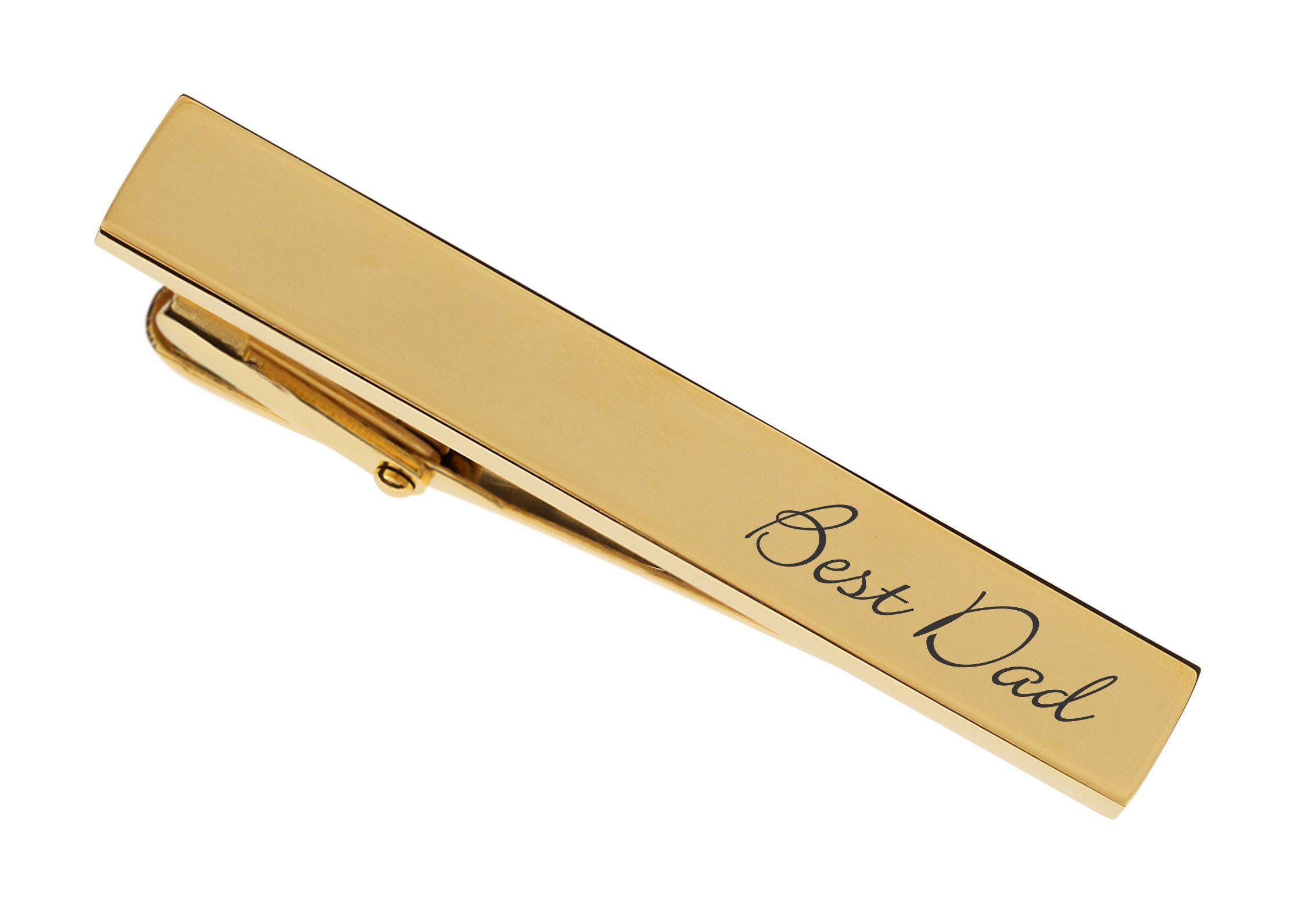 Hidden Message Custom Tie Bar, Sentimental Gifts for Him, Brass Tie Clip