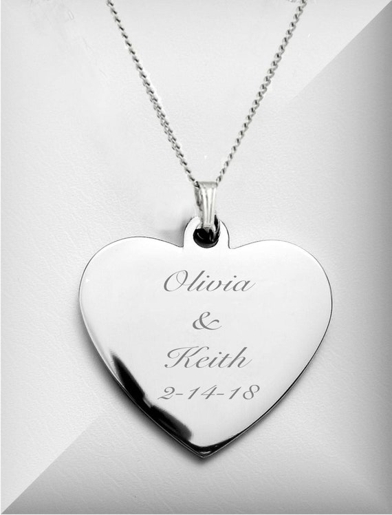 Sterling Silver Heart Necklaces | Personalised by Silvery in South Africa