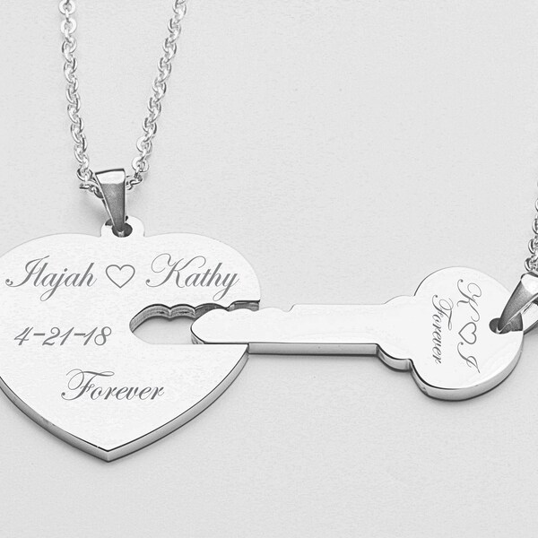 Heart Key Necklace Etsy