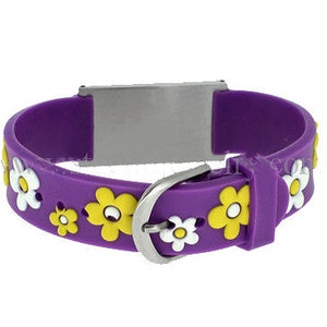 Personalized Medical ID Bracelet, Flower Design, Kids Medical Alert bild 2
