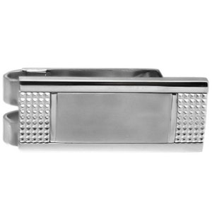 Clip para billetes de acero inoxidable personalizado con piedra plateada grabada gratis