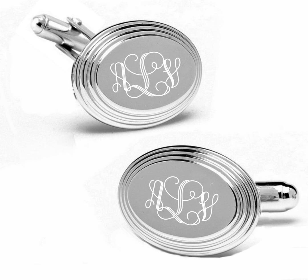 Personalized Cufflinks Engraved Cufflinks Silver Cufflinks Etsy