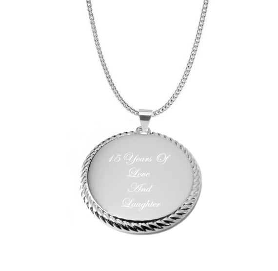 Custom engraved 2024 circle necklace