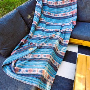 Catskill Wool Blend Blanket in Fair Isle - Beach Blanket, Southwest, Aztec, Camp Blanket, Navajo, Yoga Blanket, Throw, Boho, Cabin decor