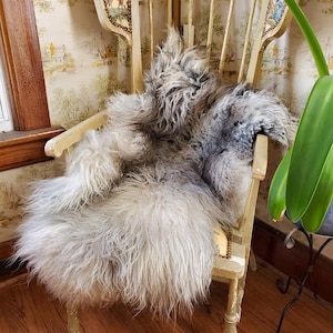 New Large Natural Grey Icelandic Sheepskin, Sheepskin Throw
