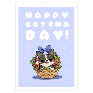 Happy Gotcha Day Greeting Cards for Corgi Lovers by Cheru Illustration