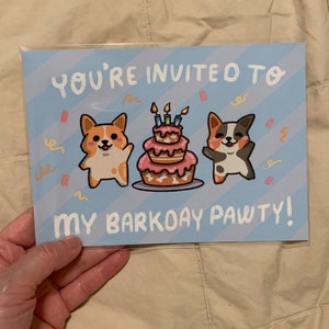 Barkday Party Invitation for Dog Lovers and Corgi Owners