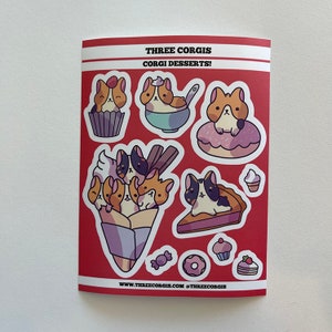 Süße Aufkleber Dessert Corgis by Milkkoyo, Kawaii Aesthetic Stickers für Bullet Journaling