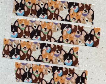 Corgi Gezichten Washi Tape 15mm | Kawaiiplanner | Briefpapier|Afplakband|BUJO|Journaling Planner|Dierenliefhebbers|Hanna Valui