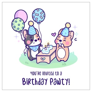 Three Corgis X Crafter Of Cute Pawty Invitation Flat Cards