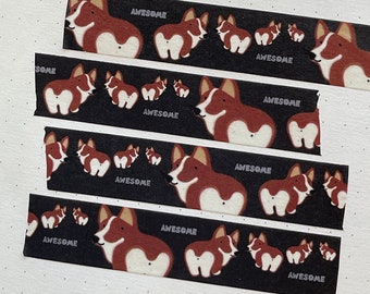 Corgi Butts Corgi Bums Washi Tape 15mm | Kawaii Planner | Briefpapier| Afplaktape| BUJO| Journaling Planner| Dierenliefhebbers| Momo