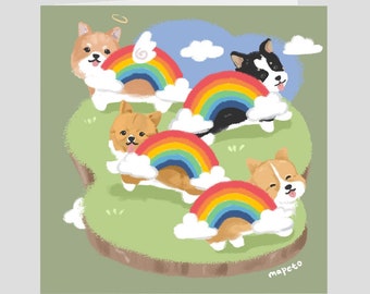 Rainbows And Corgis Mapeto Folded Cards