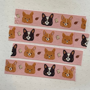 Corgi Foodie  Washi Tape 15mm | Kawaii Planner | Stationery|Masking Tape|BUJO|Journaling Planner|Animal Lovers|Mapeto|Dogs and Puppies
