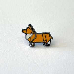 Origami Corgi Pin for Corgi Lovers | Enamel Pin| Cute Kawaii for Pet Gifts|Cool Looking Lapel Pins