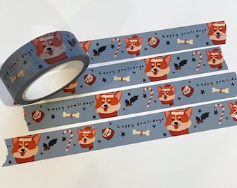 Corgi Happy Pawlidays Washi-tape | Kawaiiplanner | Stationair voor vakantie