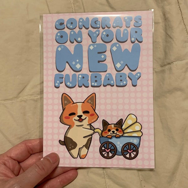 Congrats On Your New Furbaby!  Greeting card for New Pet Owners and Corgi Lovers