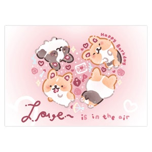 Happy Barkday Card by Pikkebyn for Corgi and Dog Lovers, Happy Birthday Greeting Card