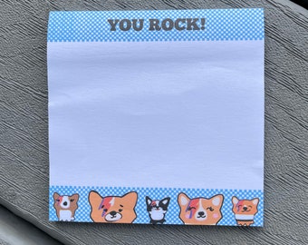 Corgi GLAM Sticky Notes geïnspireerd door Bowie voor de dierenliefhebber en Furiends