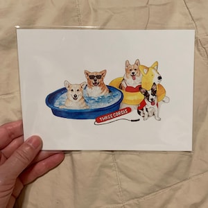 Postcard | Corgis X Corgo Collective | Three Corgis | Postcard | Stationary | Cute Card | Flat Cards