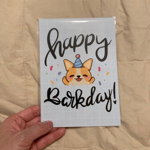 Happy Barkday!  Greeting Card | Cute Stationary | Corgi Gift |Fun Card for Pet Owners
