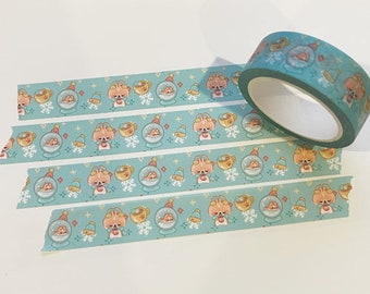 Corgi wintersneeuwbol washitape: kawaiiplanner (15 mm)