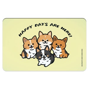 Pet Placemat | Three Corgis X Cheru Illustration Pet Placemats | Corgis | Dogs | Cute | Corgi Gift