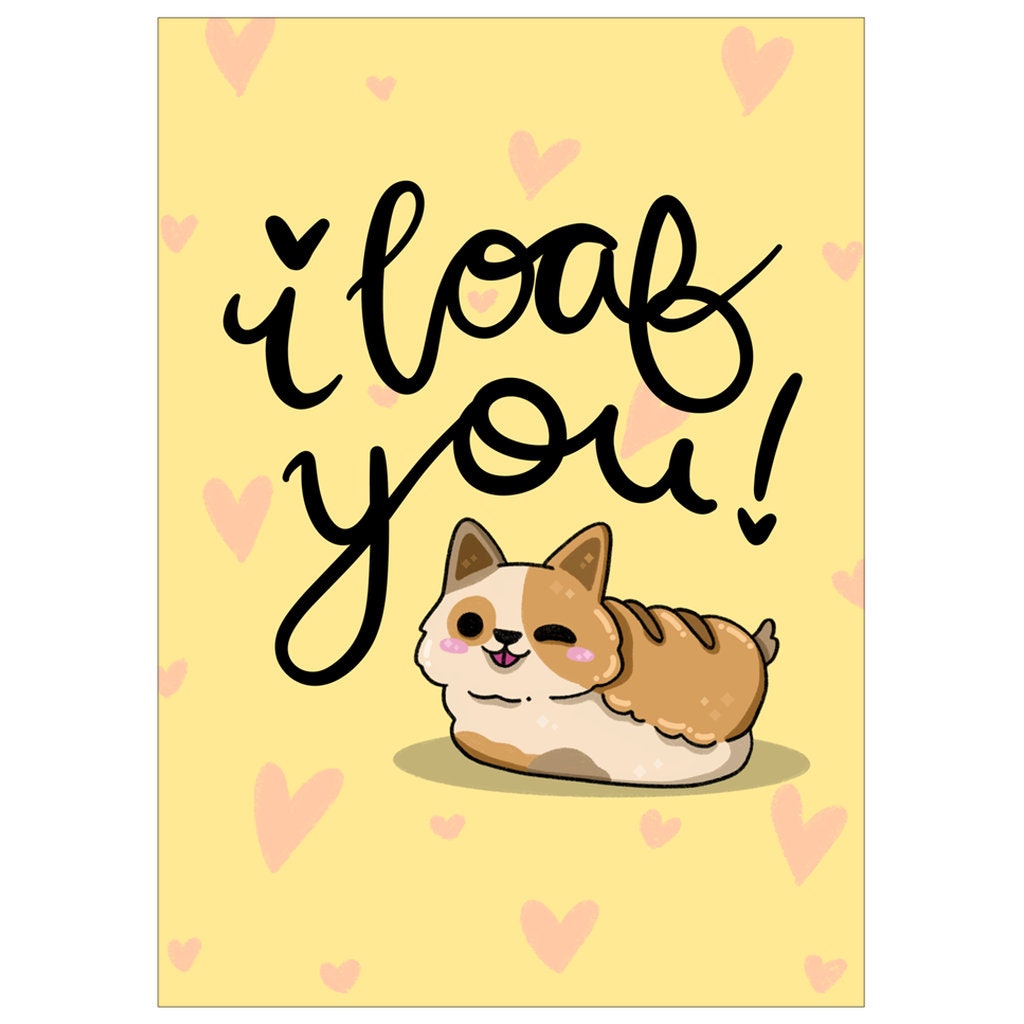 I Loaf You Flat Cards Lovers Greeting Card Just Etsy