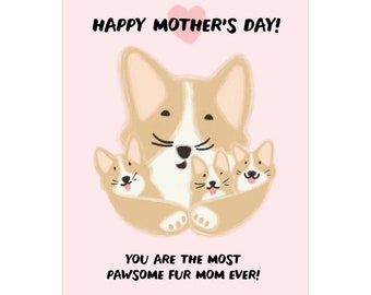 Jij bent de meest pawsome fur mom vouwkaart