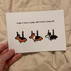 Three Corgis X Animals Facing Left Birthday!  Flat Cards | funny animal card | corgi lovers