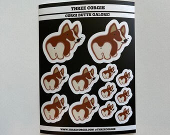 Corgi Butt-stickervellen: kawaii-plannerstickers, Bujo-cadeau