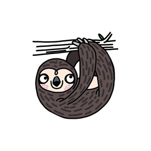 Cute Hanging Sloth SVG, Sloth SVG, Sloth Cutting File, Cute Sloth, Sloth File, Hand Drawn SVG File, Cutting File, Cut File, Commercial Use