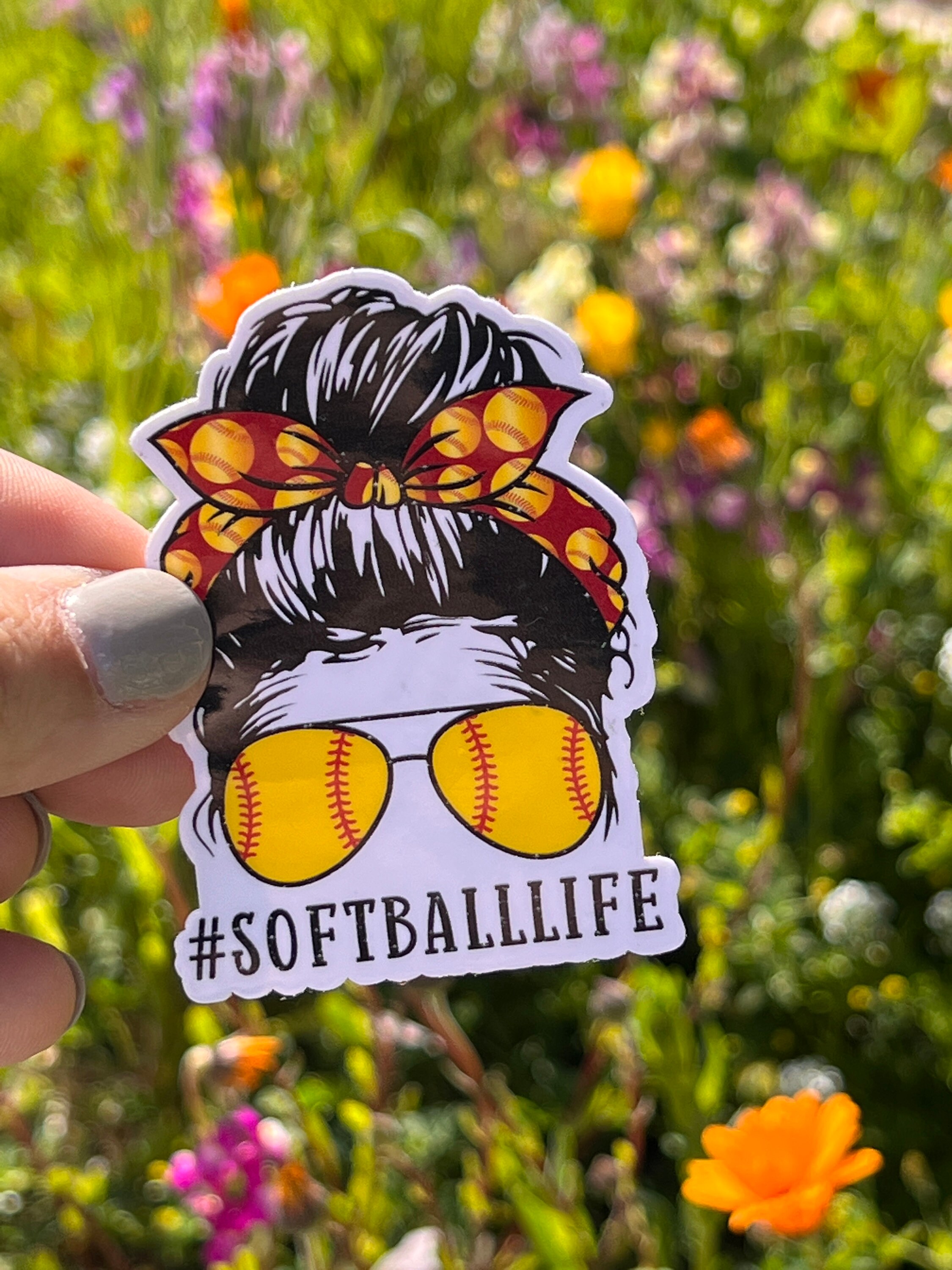 Softball Life Laminated Sticker, Water Resistant - Etsy