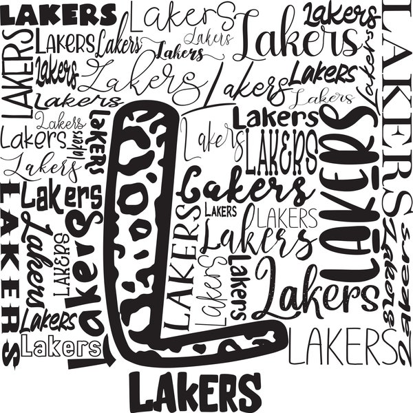 Lakers Subway Art, Sports SVG, Lakers Collage, CollageTeam Mascot, Leopard Print, Cricut, Silhouette, Cut File, Commercial Use
