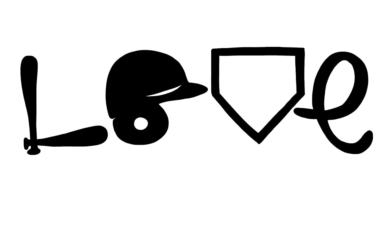 Download Baseball Love Softball Love Helmet Bat Home Plate SVG | Etsy