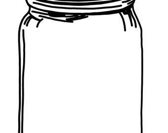 Hand Drawn Canning Jar SVG, Mason Jar Clipart (Digital Download)