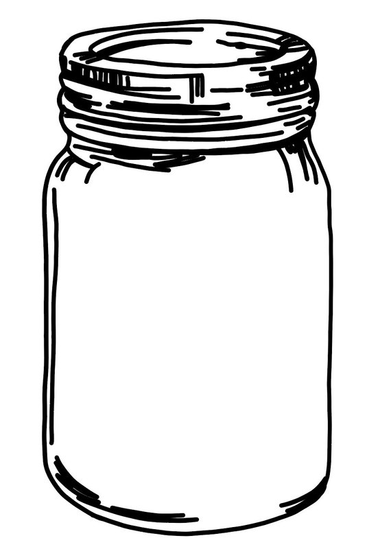 Hand Drawn Detailed Generic Canning Jar Mason Jar Glass Etsy