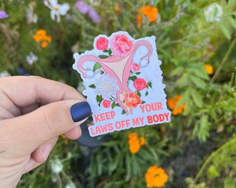 Pro Choice Floral Sticker, Bodily Autonomy, Women's Rights