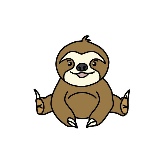 Download Cute Sitting Sloth Svg Sloth Svg Sloth Cutting File Cute Etsy