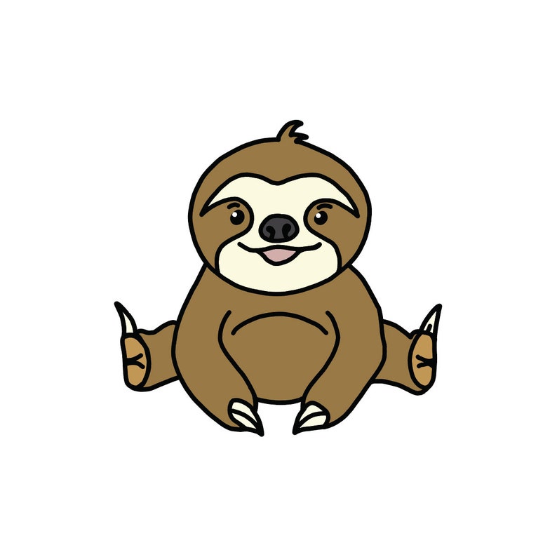 Download Cute Sitting Sloth SVG Sloth SVG Sloth Cutting File Cute ...