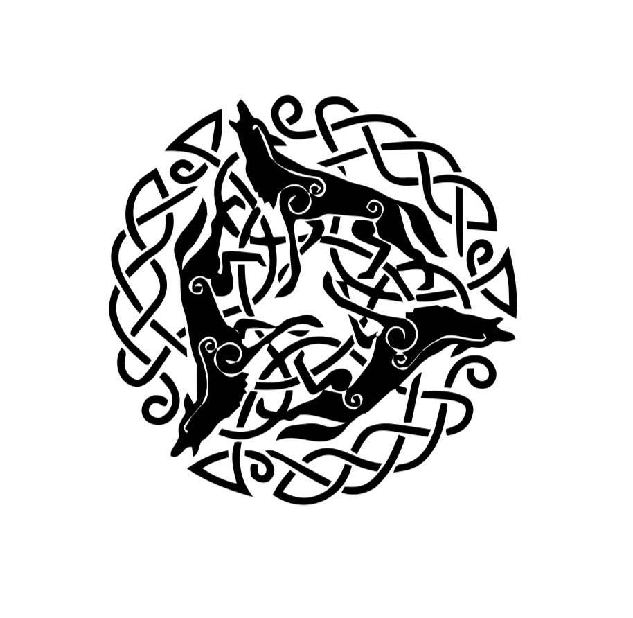 Howling Wolves Celtic Knot Vinyl Decal, Car/tumbler/phone Decor - Etsy