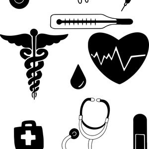 Doctor Clipart, Nurse, Medical, Thermometer, Stethoscope, SVG, Cutting File, Cricut, Silhouette, Cut File, Commercial Use, Instant Download