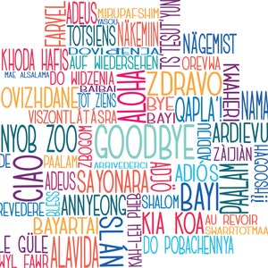 Adiós en muchos idiomas SVG, Adiós nube de palabras, SVG, Escuela, Cricut, Silhouette, Archivo de corte, Uso comercial, PNG, Descarga instantánea