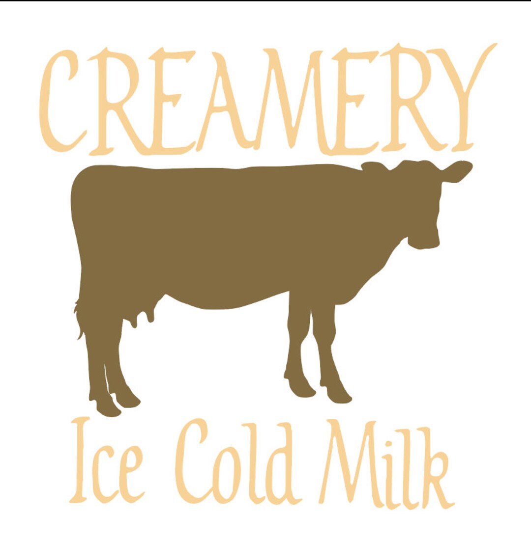 Creamery Ice Cold Milk Vinyl Decal, Farmhouse Sign - Etsy