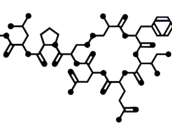 Oxytocin Molecule Vinyl Decal, Love Hormone Sticker