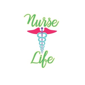 Nurse Life, Nurse Caduceus Vinyl Decal, Car Decal, Tumbler Decal, Phone Decal, Computer Decal, Sticker