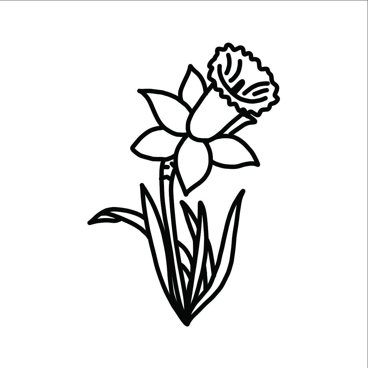 Daffodil Flower Outline SVG Easter Flower Cutting File Etsy UK