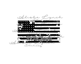 Bandera estadounidense con aspecto desgastado en formato SVG, Constitución "Nosotros el Pueblo" (Descarga digital)